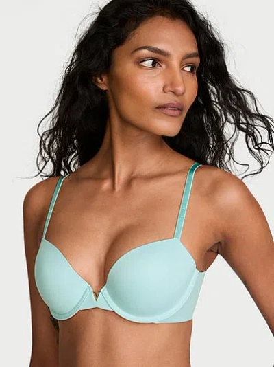 Victoria's Secret Love Cloud Smooth Lightly Lined Plunge Demi Bra In Blue