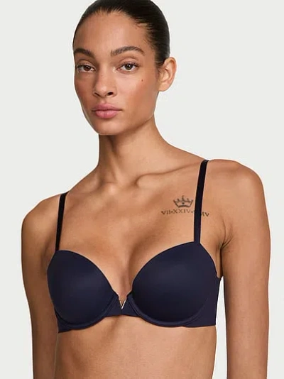 Victoria's Secret Love Cloud Smooth Lightly Lined Plunge Demi Bra In Blue