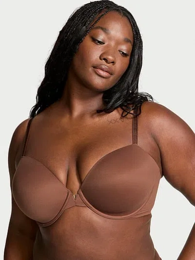 Victoria's Secret Love Cloud Smooth Lightly Lined Plunge Demi Bra In Brown