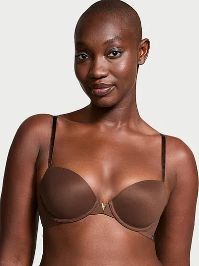 Victoria's Secret Love Cloud Smooth Lightly Lined Plunge Demi Bra In Brown