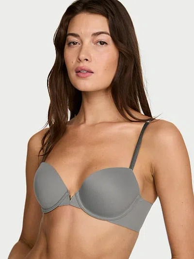 Victoria's Secret Love Cloud Smooth Lightly Lined Plunge Demi Bra In Gray