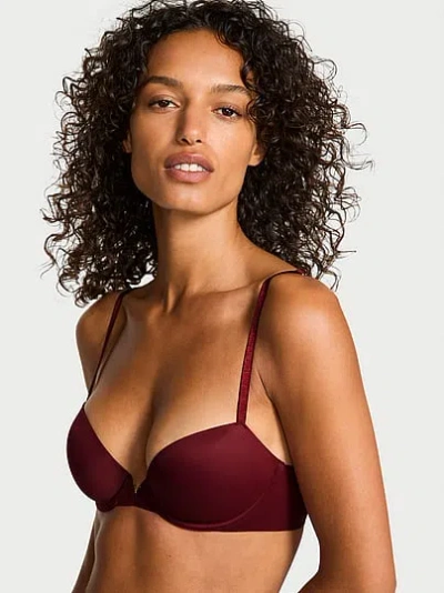 Victoria's Secret Love Cloud Smooth Lightly Lined Plunge Demi Bra In Red
