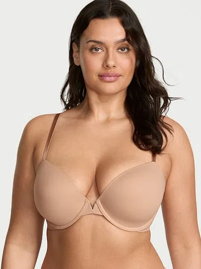 Victoria's Secret Love Cloud Smooth Lightly Lined Plunge Demi Bra In Neutral