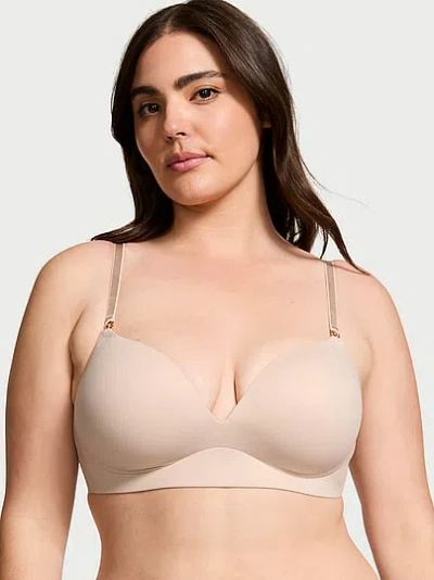 Victoria's Secret Love Cloud Smooth Wireless Push-up Plunge Bra In Neutral