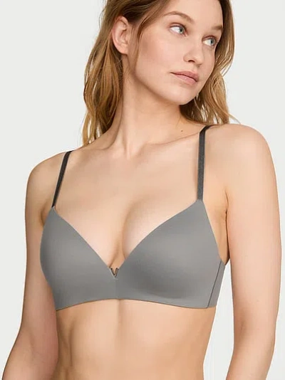 Victoria's Secret Love Cloud Wireless Push-up Bra In Gray
