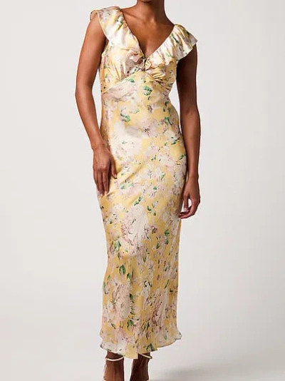Victoria's Secret Lulus Carter Ruffle-neck Maxi Dress In Yellow