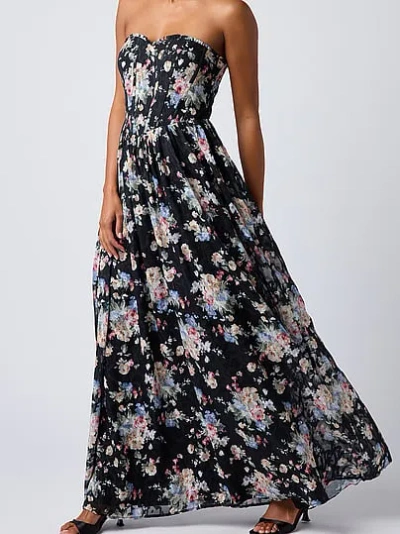 Victoria's Secret Lulus Remi Corset Maxi Dress In Black