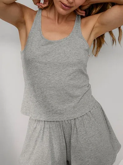 Victoria's Secret Lunya Organic Pima Curved Hem Tank In Gray