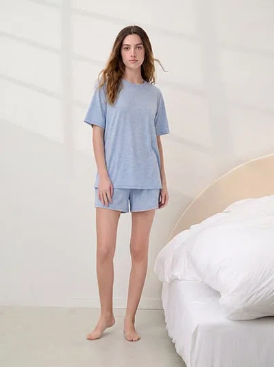 Victoria's Secret Lunya Organic Pima Tee Short Set In Blue