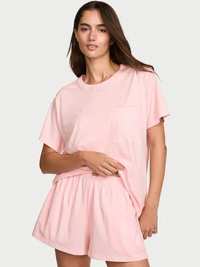 Victoria's Secret Lunya Organic Pima Tee Short Set In Pink