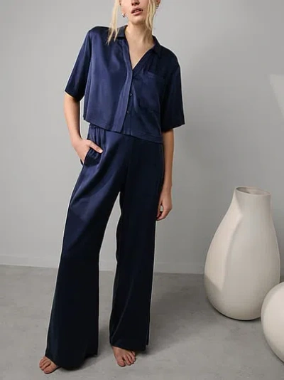 Victoria's Secret Lunya Washable Silk High-rise Pant Set In Blue