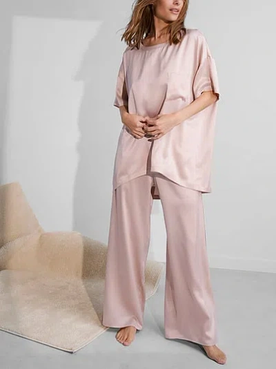 Victoria's Secret Lunya Washable Silk Tee Pant Set In Pink