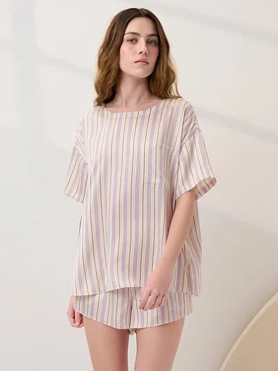 Victoria's Secret Lunya Washable Silk Tee Short Set In Multi