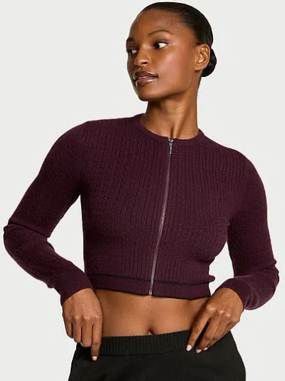 Victoria's Secret Luxe Cable-knit Cardigangan In Purple