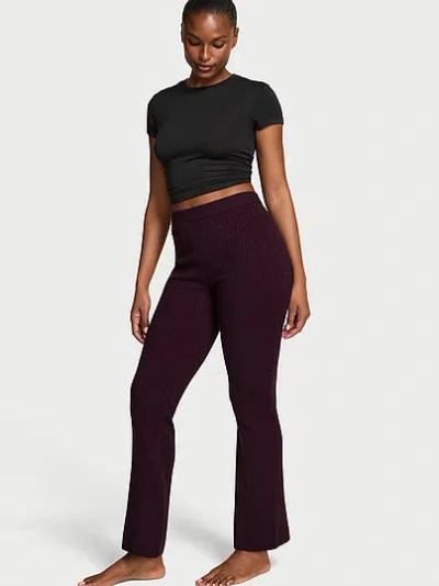 Victoria's Secret Luxe Cable-knit Flare Lounge Pants In Orange