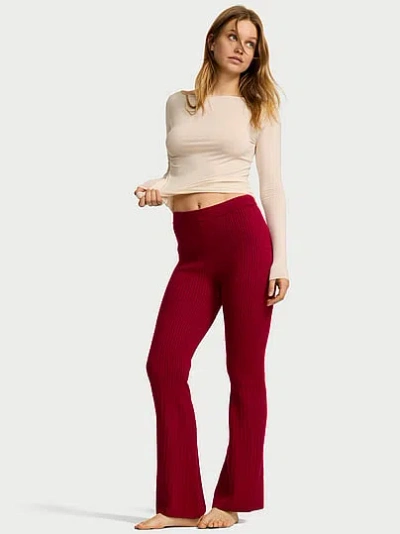 Victoria's Secret Luxe Cable-knit Flare Lounge Pants In Gray
