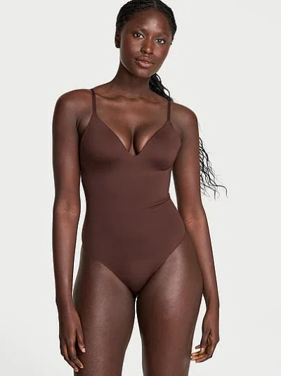 Victoria's Secret Luxe Contour Push-up Bodysuit In Brown