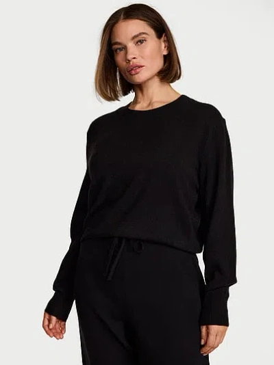 Victoria's Secret Luxe Knit Crewneck In Black