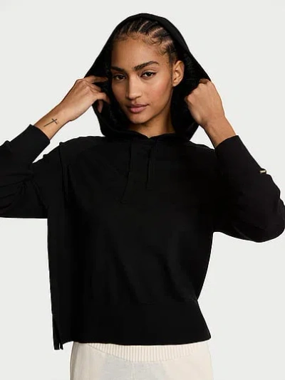 Victoria's Secret Luxe Knit Hoodie In Black