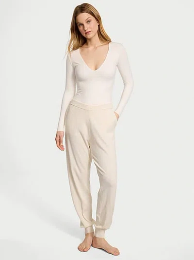 Victoria's Secret Luxe Knit Jogger Pants In Neutral