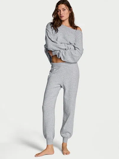 Victoria's Secret Luxe Knit Jogger Pants In Gray