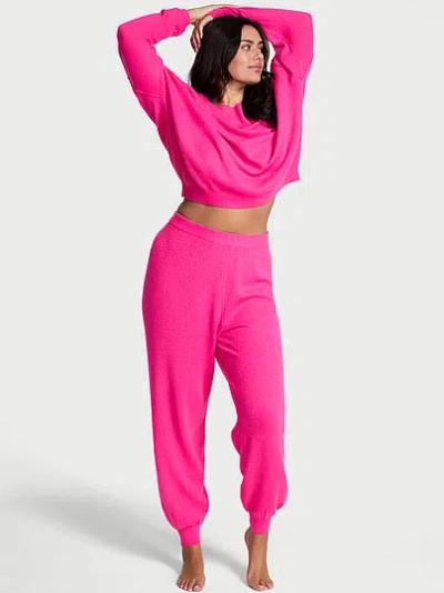 Victoria's Secret Luxe Knit Jogger Pants In Pink