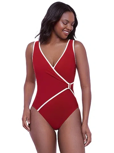 Victoria's Secret Miraclesuit Ave One-piece Swimsuit In Burgundy
