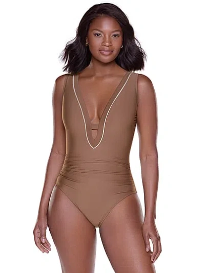 Victoria's Secret Miraclesuit Zen One-piece Swimsuit In Brown