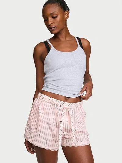 Victoria's Secret Mix & Match Sleep Heritage Cotton Pajama Short In Pink