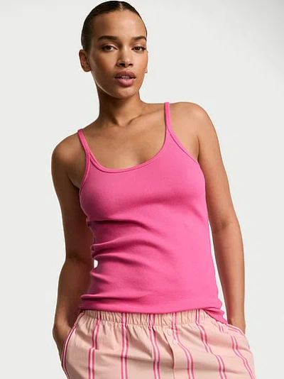 Victoria's Secret Mix & Match Sleep Perfect Ribbed Tank Top In Pink
