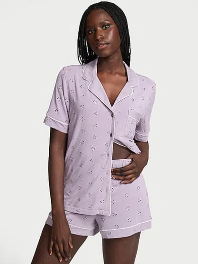 Victoria's Secret Modal Soft Eyelet Short Pajama Set In Pink