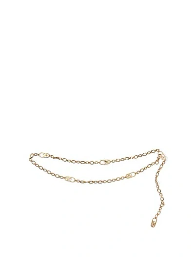 Victoria's Secret Monogram Chain Belt In Brown