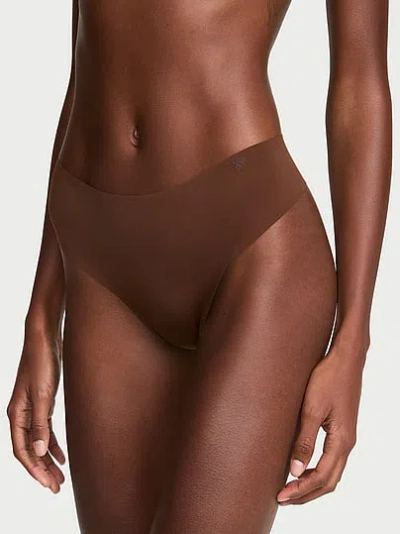 Victoria's Secret No-show Mid-rise Thong Panty In Brown