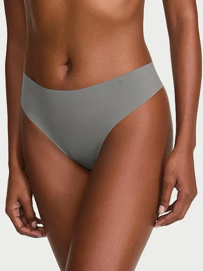 Victoria's Secret No-show Mid-rise Thong Panty In Grey