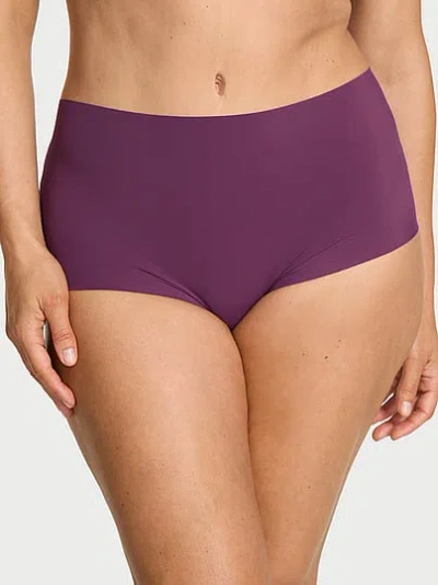 Victoria's Secret No-show Plaid Mesh Modern Brief Panty In Purple
