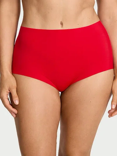 Victoria's Secret No-show Plaid Mesh Modern Brief Panty In Red