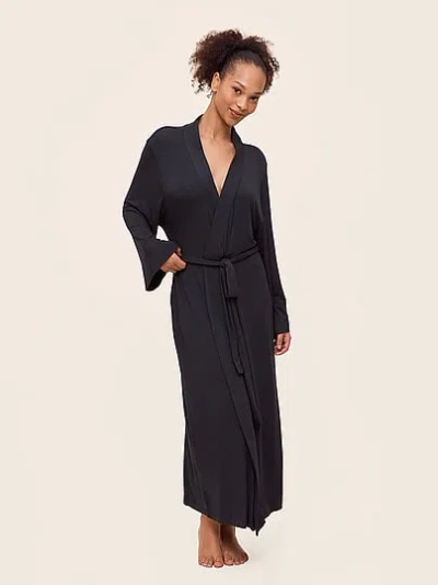 Victoria's Secret Papinelle Kate Modal Soft Maxi Robe In Black