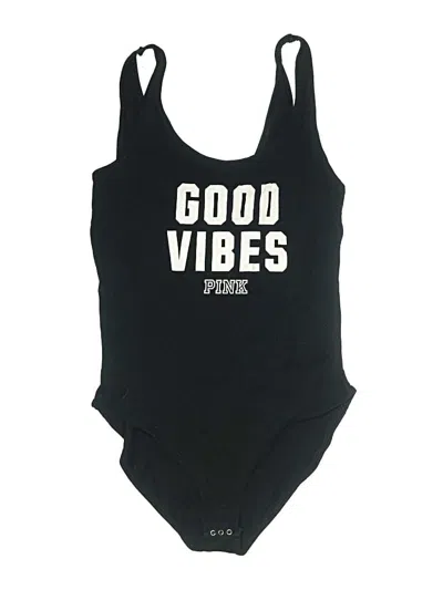 Pre-owned Victoria's Secret Pink Bodysuit In Black