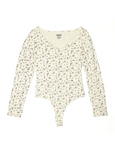 Pre-owned Victoria's Secret Pink Bodysuit In White