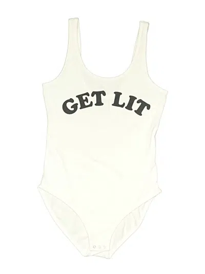 Pre-owned Victoria's Secret Pink Bodysuit In White