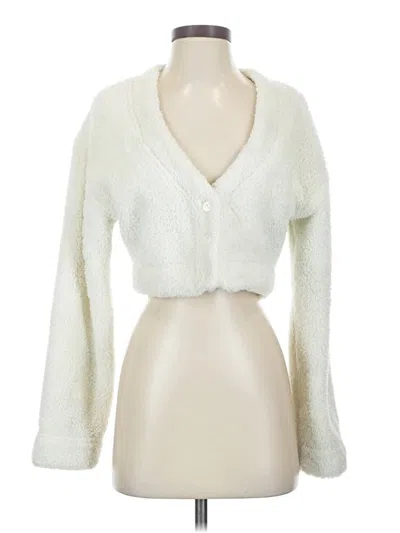 Pre-owned Victoria's Secret Pink Cardigan Sweater In Ivory