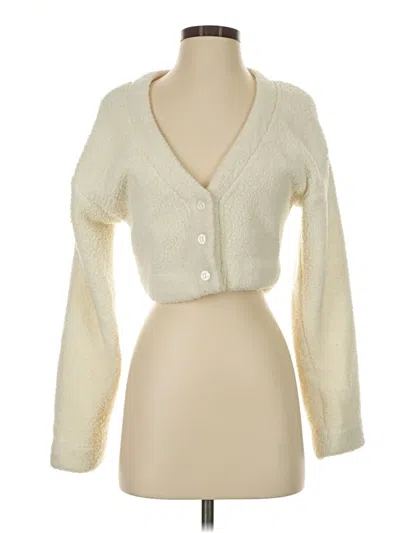 Pre-owned Victoria's Secret Pink Cardigan Sweater In Ivory
