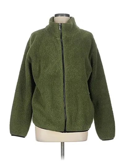 Pre-owned Victoria's Secret Pink Faux Fur Jacket In Green