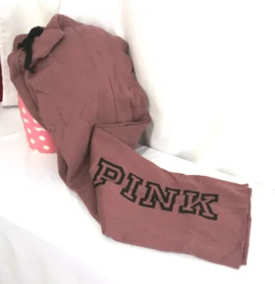 Pre-owned Victoria's Secret Victorias Secret Pink Graphic Boyfriend Slouchy Sweatpants Sweat Pant L In Cocoa Powder