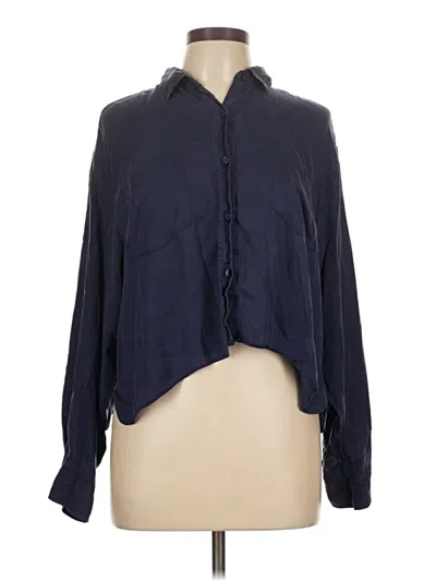 Pre-owned Victoria's Secret Pink Long Sleeve Blouse In Blue