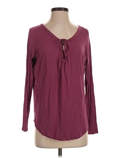 Pre-owned Victoria's Secret Pink Long Sleeve Blouse In Burgundy
