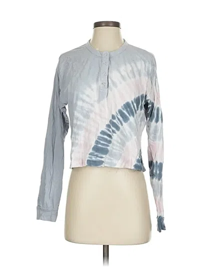 Pre-owned Victoria's Secret Pink Long Sleeve Henley Shirt In Gray