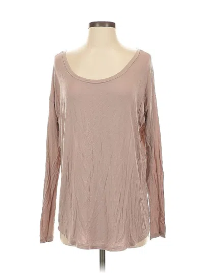 Pre-owned Victoria's Secret Pink Long Sleeve T-shirt In Brown
