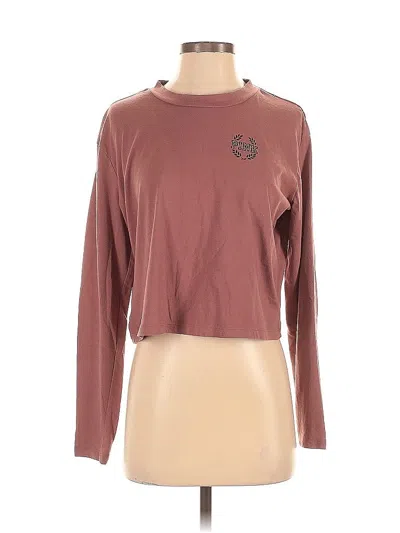 Pre-owned Victoria's Secret Pink Long Sleeve T-shirt In Brown
