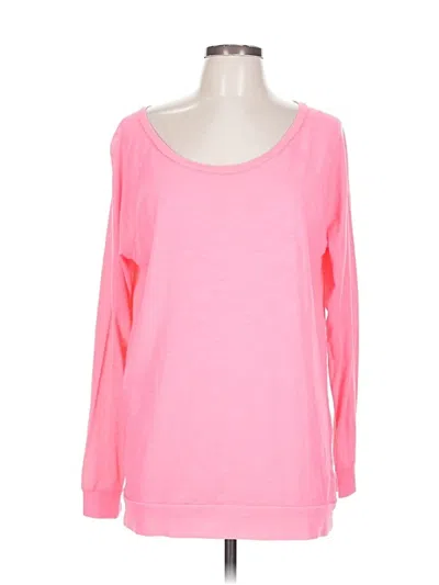 Pre-owned Victoria's Secret Pink Long Sleeve T-shirt In Pink